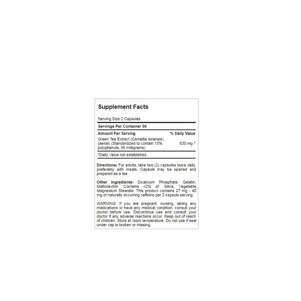 Puritan's Pride, Green Tea Standardized Extract 315 mg - Image 2